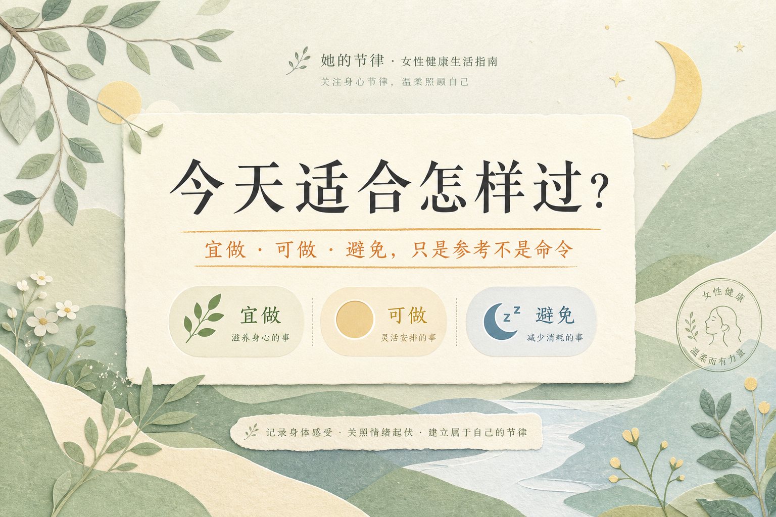 今天适合怎样过：宜做、可做、避免只是参考不是命令